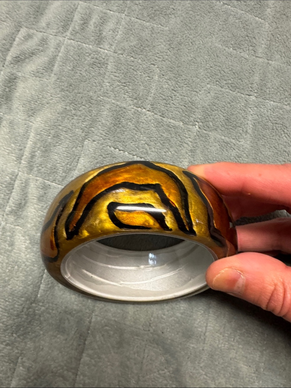 Vintage Plastic Bangle Bracelet, Animal Print, Retro, Boho - Picture 5 of 8